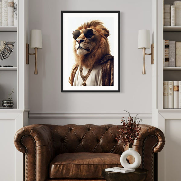 Regal lion in traditional elegance