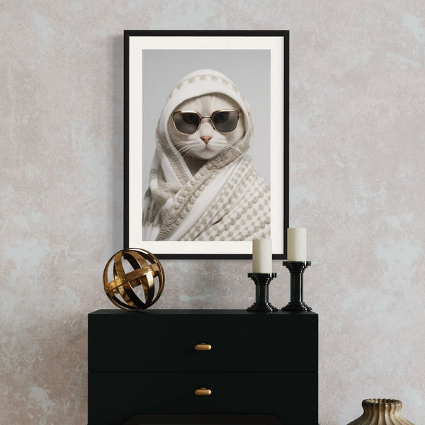 Stylish cat in luxurious attire