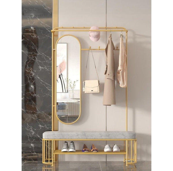 Golden hanger with mirror